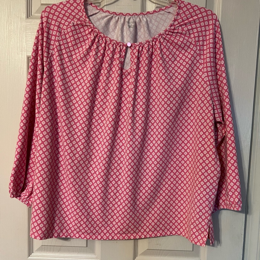 Appleseeds Pink Patterned Women's Top XL Cottagecore